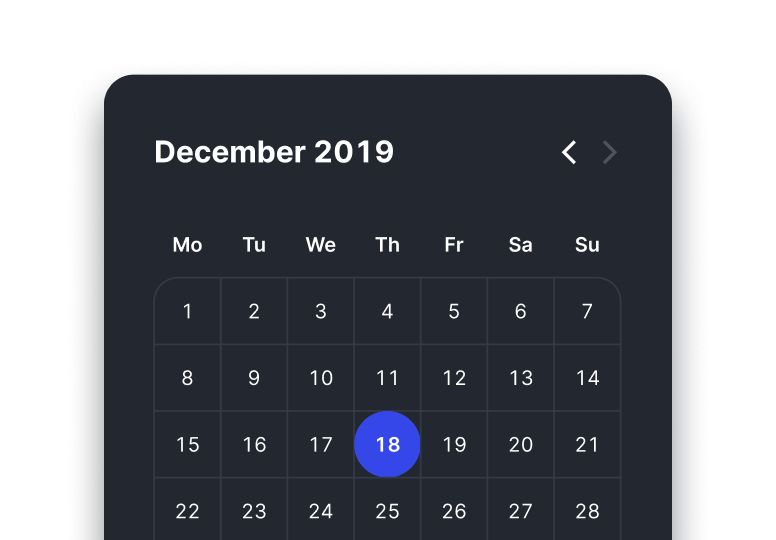 Calendar Widget - Developer X Webflow Template